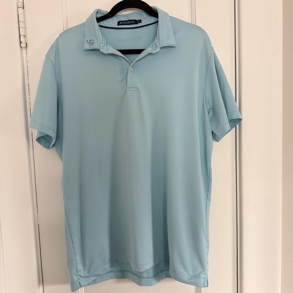 Bonobos Light Blue Polo Golf Shirt Sz L Performance